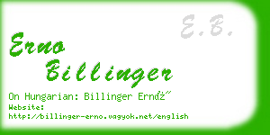 erno billinger business card